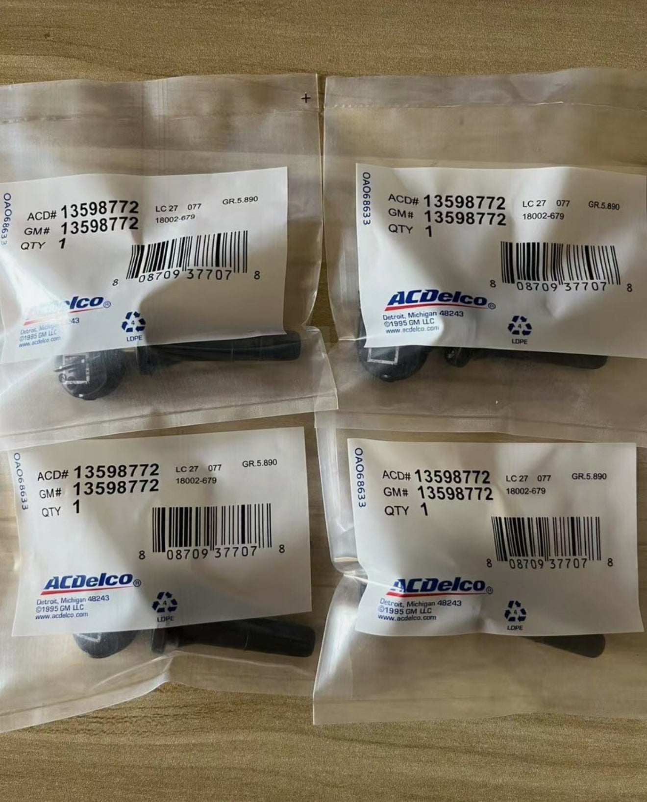 ACDelco 13598772 TPMS GM Tire Pressure Monitor Sensors (4 pcs)