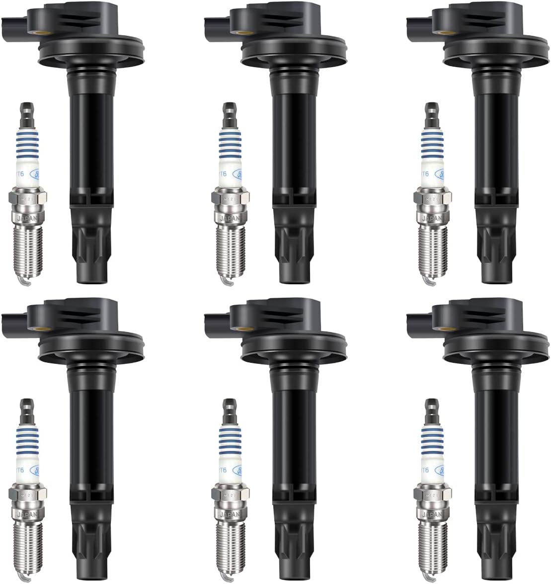 Motorcraft Platinum Spark Plug SP520 and DG520 Ignition Coils (Pack of 6)