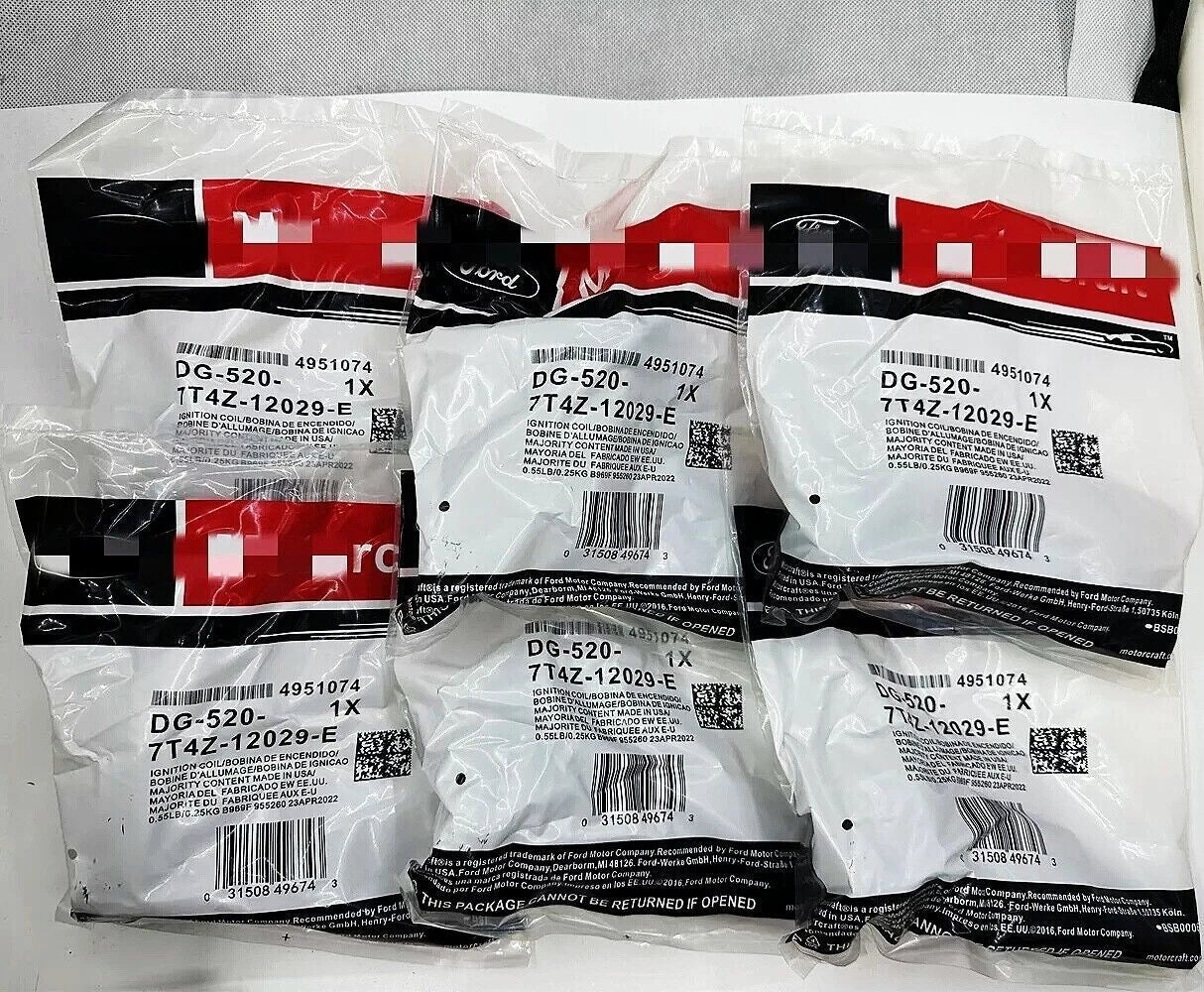 Motorcraft Platinum Spark Plug SP520 and DG520 Ignition Coils (Pack of 6)