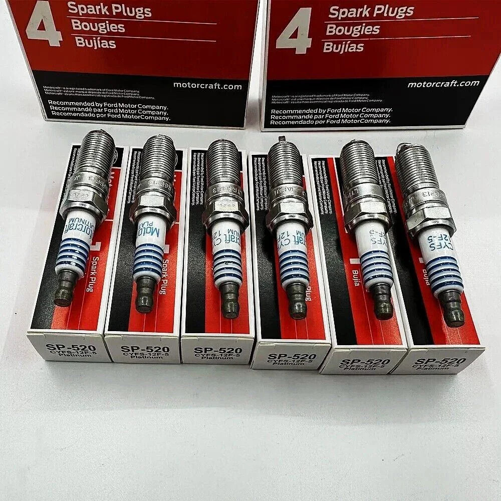Motorcraft Platinum Spark Plug SP520 and DG520 Ignition Coils (Pack of 6)